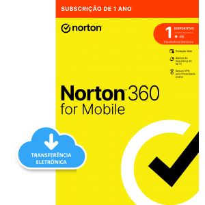 NORTON 360 MOBILE ESD - 1 Utilizador, 1 Dispositivo, licença de 12 Meses (1 Ano)