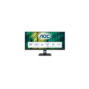 AOC E2 Q34E2A LED display 86,4 cm (34") 2560 x 1080 pixels Full HD+ Preto