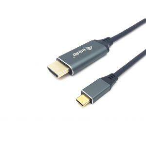 Equip Equip 133417 adaptador de cabo de vídeo 3 m USB Type-C HDMI Type A (Standard) Cinzento, Preto