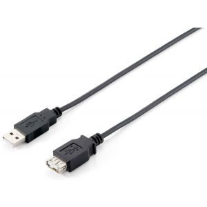 Equip Cabo Extensão USB 2.0 - A/A M/F Preto (1.8 m)