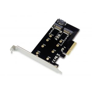 Conceptronic 2-in-1 M.2 PCIe Card: M.2 SATA x 1: M.2 NVMe x 1