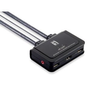 Levelone KVM Switch 2 PORTAS HDMI/USB CABOS