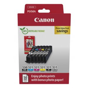 Canon PGI-530/CLI-531 PVP tinteiro 6 unidade(s) Original Preto, Ciano, Cinzento, Magenta, Foto preto, Amarelo