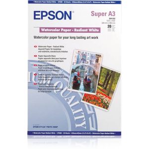 Epson Watercolor Paper - Radiant White, DIN A3+, 190g/m², 20 Folhas
