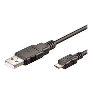 Ewent EC1018 cabo USB 0,5 m USB 2.0 Micro-USB A USB A Preto