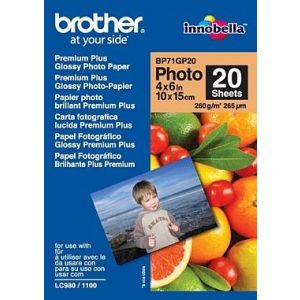 Brother BP71GP20 Premium Glossy Photo Paper papel fotográfico Branco