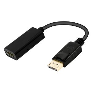 Ewent EC1456 adaptador de cabo de vídeo 0,15 m DisplayPort HDMI Type A (Standard) Preto