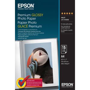 Epson Premium Glossy Photo Paper, DIN A4, 255g/m², 15 Folhas