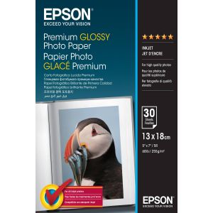 Epson Premium Glossy Photo Paper, 130 x 180 mm, 255g/m², 30 Folhas
