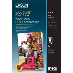 EPSON Value Glossy Photo Paper papel fotográfico A4 Multicor Brilho