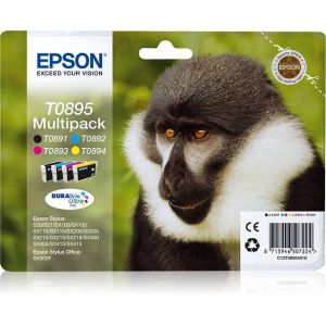 Epson Monkey Multipack de 4 cores T0895 Tinta DURABrite Ultra (c/alarme RF+AM)