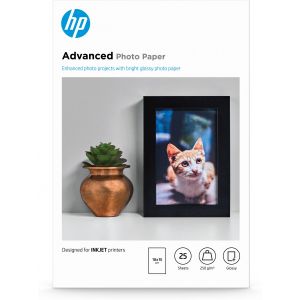 HP Papel de Fotografia Advanced Brilhante, 250 g/m2, 10 x 15 cm (101 x 152 mm), 25 folhas