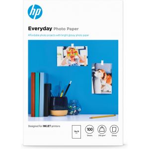 HP Papel de Fotografia Everyday Brilhante, 200 g/m2, 10 x 15 cm (101 x 152 mm), 100 folhas
