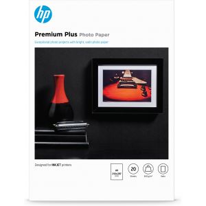 HP Papel de Fotografia Premium Plus Acetinado, 300 g/m2, A4 (210 x 297 mm), 20 folhas