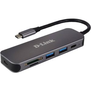 D-Link DUB-2325 base & duplicador de portas USB Type-C Cinzento