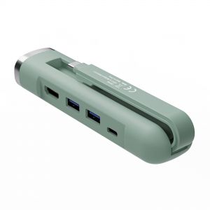 Ewent EW1148 base & duplicador de portas Com fios USB 3.2 Gen 1 (3.1 Gen 1) Type-C Verde