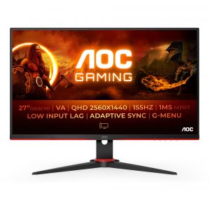 AOC G2 Q27G2E/BK monitor de ecrã 68,6 cm (27") 2560 x 1440 pixels Quad HD Preto, Vermelho