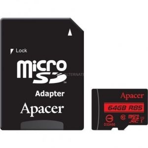 Micro Sdhc Apacer 64GB XC UHS 1 com Adaptador  Class 10  85MBs