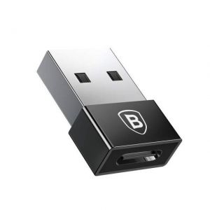 BASEUS Adaptador USB Macho para Type-C Fêmea Exquisite lack (CATJQ-A01)