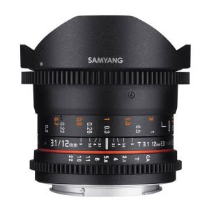 Samyang 12mm T3.1 ED AS NCS Olho de Peixe VDSLR Fuji X