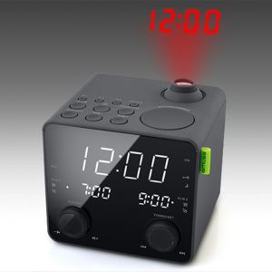 Despertador com Rádio  MUSE M-168 Preto ccom Projetor das Horas Preto