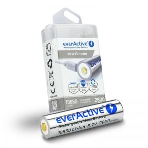EverActive Bateria micro USB 3.7V Li-ion 2600mAh c/ Proteção BOX (18650)