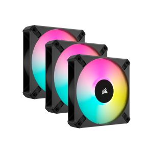 AF ELITE Series, AF120 RGB ELITE, 120mm Fluid Dynamic RGB Fan with AirGuide, Triple Pack with Lighting Node CORE