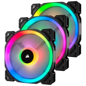 LL Series, LL120 RGB, 120mm Dual Light Loop RGB LED PWM Fan, 3 Fan Pack com Lighting Node PRO