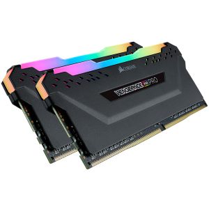 DDR4, 3200MHz 16GB 2 x 288 DIMM, Unbuffered, 16-18-18-36, Vengeance RGB PRO black Heat spreader, RGB LED, 1.35V, XMP 2.0