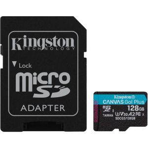 Kingston Cartão de Memória MicroSD Canvas Go Plus 128GB Class10 UHS-I U3 V30 A2 170MB/s 90MB/s