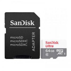 Micro SD SanDisk Ultra 64GB microSD XC com Adaptador  Clase 10  100MB/s