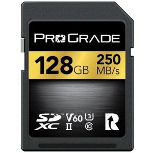 Prograde SDXC (Gold) 128GB-250MB/s V60 UHS-II